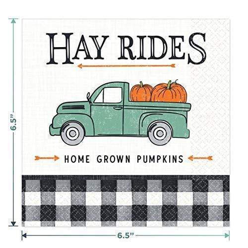 Pumpkin Truck Fall Harvest Paper Dinner Plates and Lunch Napkins (Serves 16) party supplies