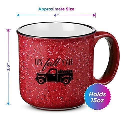 Red Speckled Fall Truck Ceramic Mug party supplies