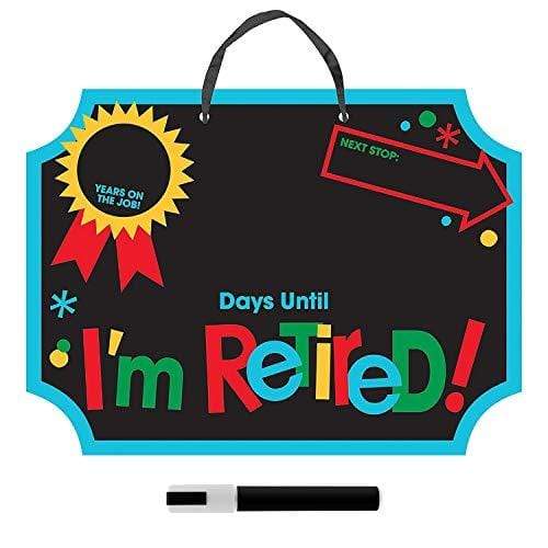 Retirement Countdown Chalkboard Office Sign and Chalk Marker party supplies