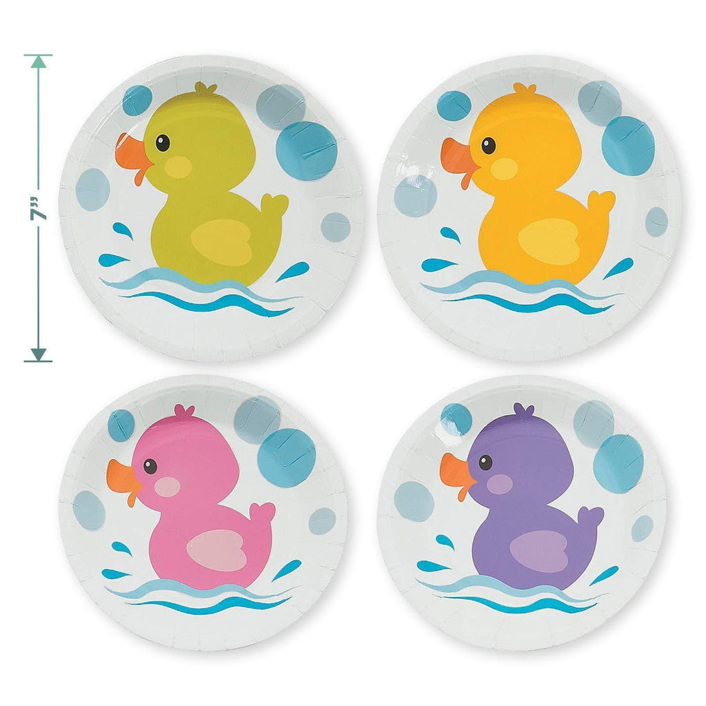 Rubber Ducky Colorful Duck Paper Dessert Plates and Beverage Napkins (Serves 16) party supplies