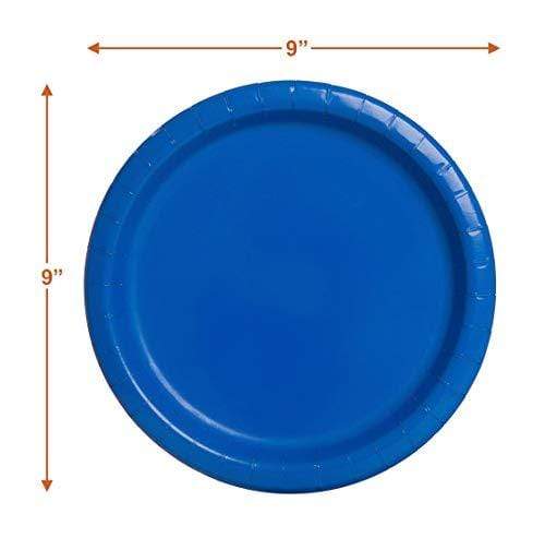 Solid Blue Paper Dinner Plates and Luncheon Napkins, Blue Party Supplies and Table Decorations (Serves 16) party supplies