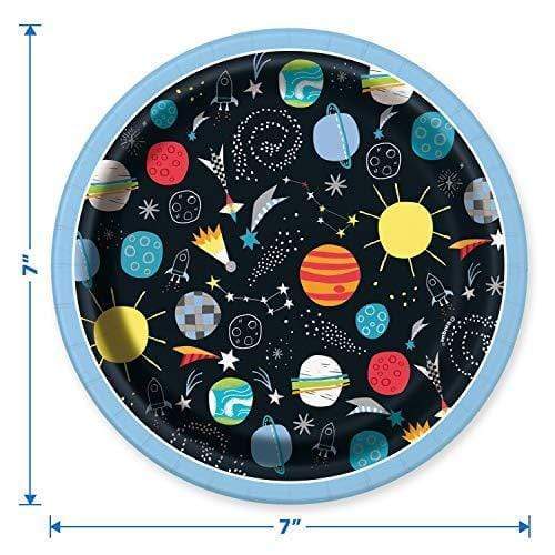Space and Galaxy Party Supplies and Decorations (Space Shuttle Rockets and Planets Paper Dessert Plates and Beverage Napkins (Serves 16)) party supplies
