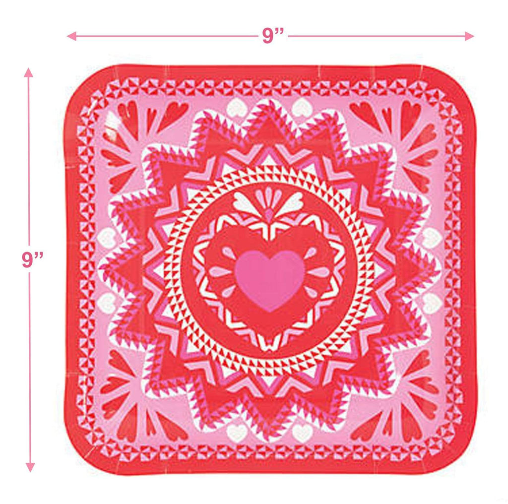 Valentine's Day Party Supplies - Valentine Fiesta Paper Dinner Plates and Luncheon Napkins (Serves 16) party supplies