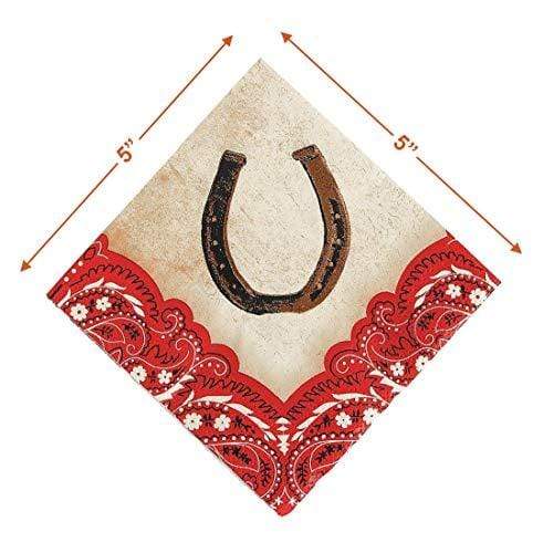 Western Party Supplies - Cowboy Hat and Boot Paper Dessert Plates and Horseshoe Beverage Napkins (Serves 16) party supplies