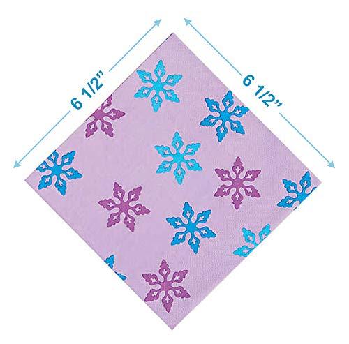 Winter Princess and Frozen Party Supplies - Winter Princess Dinner Plates and Luncheon Napkins (Serves 16) party supplies